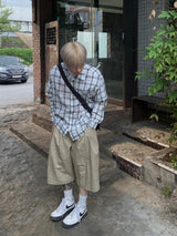 ピンタックツイルバミューダパンツ3C