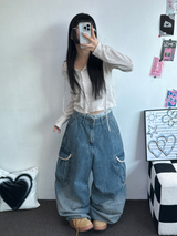 SEMI SEE THROUGH BOUCLE フーディーカーディガン 🩵🩶🖤🧸4COLOR