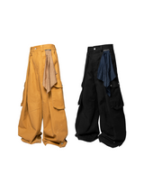 RELABEL 24AW Butterfly - Rest Detachable Square Scarf Pleated Silhouette Three-dimensional Tapered Dry Wax Slacks