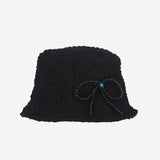 Pearl Crinkle Bucket Hat (Black)