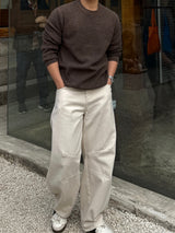 Mild pintuck wide pants
