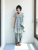 pastel checkered cotton dress