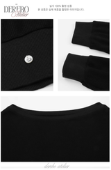 Waffle Asymmetrical Off-Shoulder Sweat Pants Set (TOP+PANTS SET)
