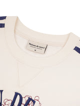 [起毛]UNISEX Flower Arch Line Shoulder Heavy Terry Sweatshirt Cream (FCE4TS652K)