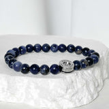 ss-bullet back gemstone beads bracelet_Blue