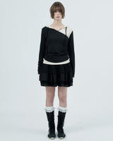 leo lace can-can skirt / black