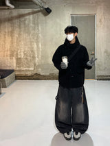Cross Patch Work Banding Denim Pants (2 Colors)