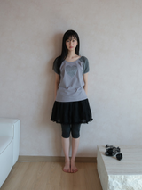 Heart glitter T-shirt - Gray