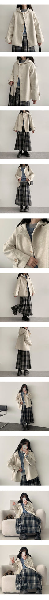 Daren シックバックバンドチェックプリーツロングスカート