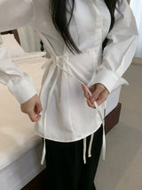 Refine Side Strap Long Sleeve Shirt