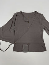 [Brushed Lining] Poe Wrap Bustier T-Shirt