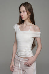 Soft blend layered top, White