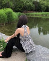 Sov Check Halter Blouse