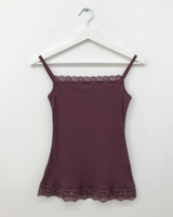 Drop ribbed lace sleeveless top (7color) 