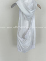 Backless Hooded Zip-Up Sleeveless
