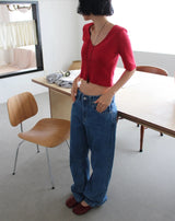 DEEP V HALF TEE