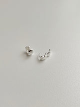 [Silver 925] ボールドエンボスリングピアスネックレスセット / デイリーシンプルシルバーゲストルック