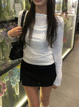 トアドットボートネック長袖Tシャツ