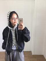 Waffle shirring hoodie (2color)
