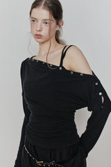 JENNIE BUTTONED TOP (SS ver.) black