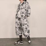 tiedye capri cargo shorts_white