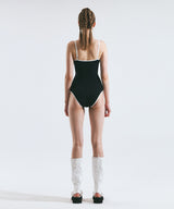 Line Ribbon V Monokini (Black)