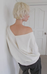 C ONE-SHOULDER KNIT_IVORY