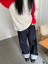 indigo wide pants