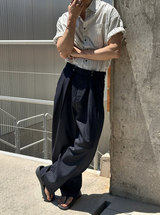 [S/S] マルチストライプハーフシャツ(2color)