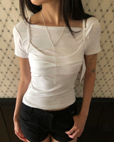 Byuren Layered Top Short Sleeve T-Shirt