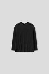 リネン ルーズフィット ラウンド ロングスリーブ Tシャツ (5color) (No.966)
