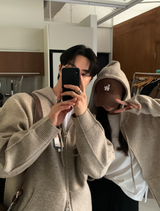 [Setup] Logane Maison Knit Hooded Zip-Up Wide Pants Set