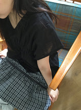 ロエリンシアリングキャップスリーブブラウス