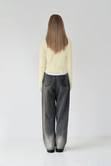 KIRSH プレーンサンドウォッシングワイドフィットデニムパンツ [GRAY]