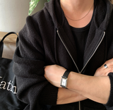 [Set-up]Risquare Two-Way Oversized Fit Hooded Zip-Up Knitwear 