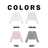 Ribbon Tie Cardigan (Cream)
