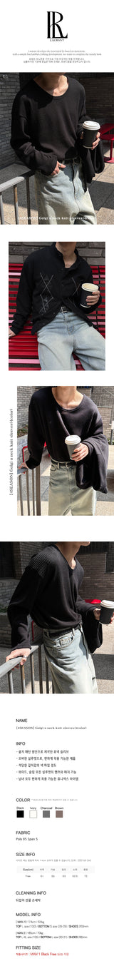 [4SEASON] Golgi u neck knit sleeves(4color)