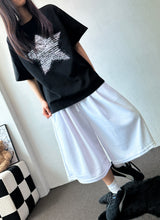 Barcode Star Dot Graphic Oversized Tee 3color