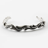SVB-193 Rough Wave Men`s Bangle Bracelet
