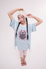 Devil cat T-shirts blue 