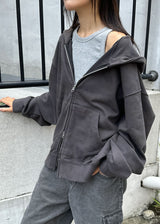 CAMO HOOD ZIP-UP