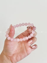 Pink glass bead bracelet