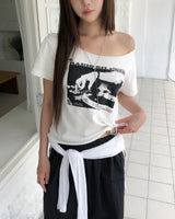 Turner Cutout One-Shoulder Crop Short Sleeve