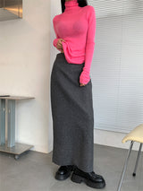 WOOL SOFT LONG SKIRT (4COLOR)