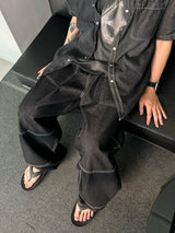 スティッチディグスナップワイドパンツ　2色