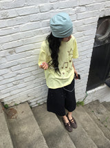 [unisex] Chibi Double Knee Wide Cotton Banding Pants