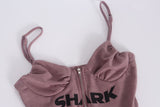 Shark Lace Hem Bustier Top