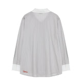 Big collar Stripe Blouse Blue