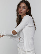 Slit Sleeve Top_White