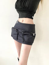1442. Cargo pocket zipper mini sk-pt (3color)
